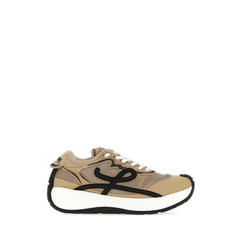 Loewe Women Beige Tech Fabric Pogo Sneakers